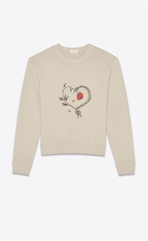 yves saint laurent sweatshirt with snake heart print|farfetch ysl sweatshirts.